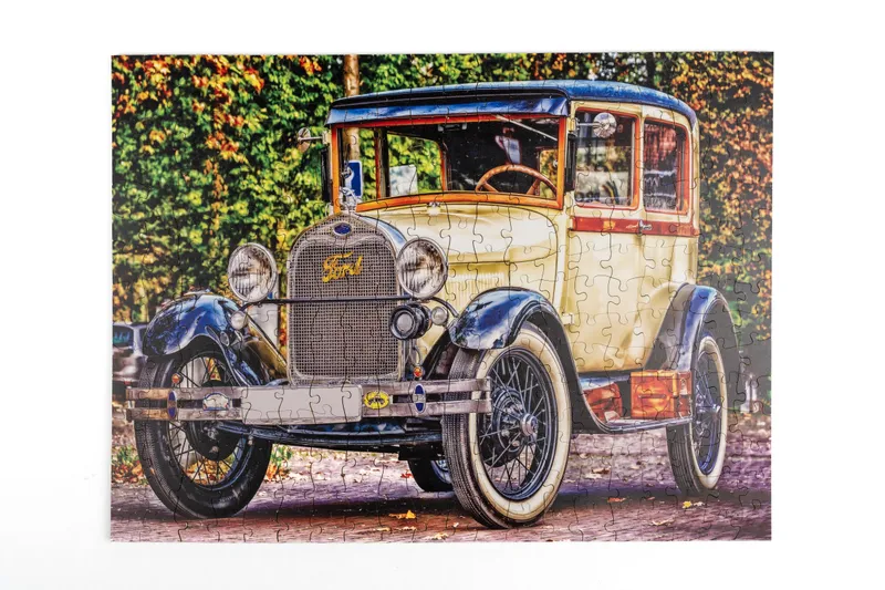Old Time Automobile wooden puzzle, assembled